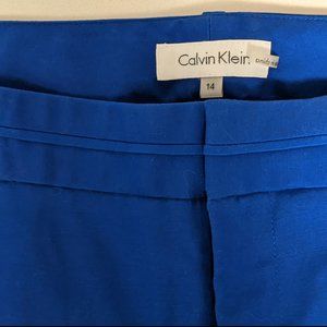 Vibrant, royal blue Calvin Klein summer pants, size 14